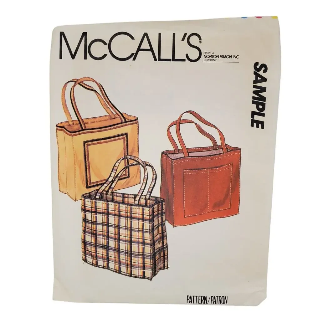 McCall's Carry Tote Bag Satchel Purse Vintage 1980 UNCUT 80s
